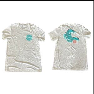 Banan Hawaii Party Wave T-shirt cream green size L 100% cotton soft